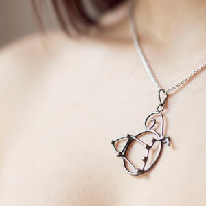 Leo Zodiac Constellation Pendant ~ Starsign ~ Handmade Sterling Silver ~ Star Sign ~ Space ~ Steampunk ~ Astronomy ~ Astrology ~ Stars