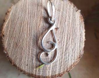 Handmade Swirly Sterling Silver Pendant ~ Elf Elvish Fairy Elven Jewellery Jewlery Necklace Pendant Twirly Swirls