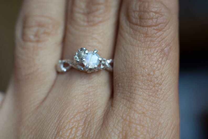 Custom Ring in Sterling Silver - Swirly Elvish Engagement Ring Twig and ...