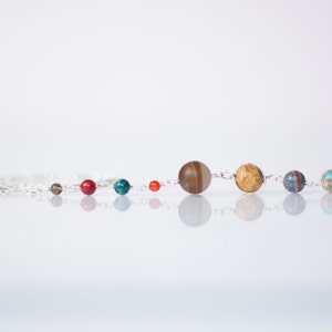 Solar System Backlace Necklace - Stone Bead Planets