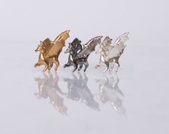 Dragon Pendant  ~ 925 Sterling Silver Necklace or Brass Pendant -  Hand sculpted miniature dragon