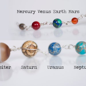 Solar System Backlace Necklace Stone Bead Planets image 4
