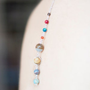 Solar System Backlace Necklace Stone Bead Planets image 2