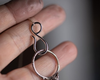 Ring Holder Pendant Necklace - Charm Holder - Sterling Silver 925 or 14k Gold 585, White Yellow or Rose