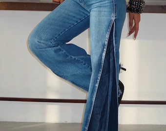 YOUR jeans altered to wide leg, flare, bell bottoms. Custom made to your specifications. Bell bottom jeans. Flare jeans. Boot cut jeans,