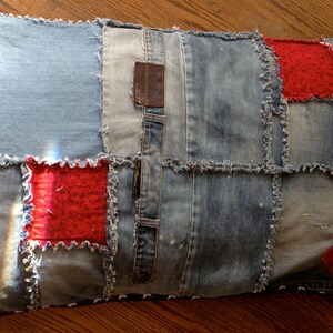 Small Blue Jean Dog Bed, recycled denim, denim dog bed, blue dog bed, custom made dog bed
