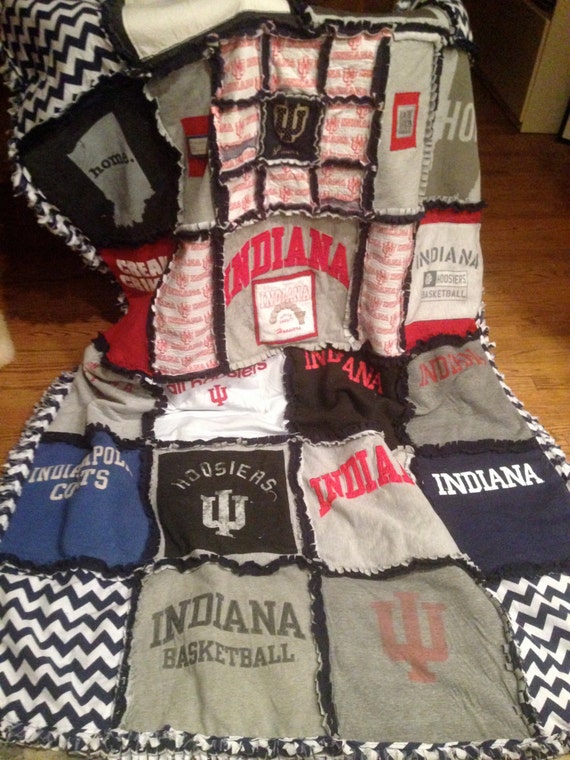 Custom Made Ragged Tshirt Blanket/quilt Memory Blanket Etsy