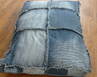 Custom Vintage denim ragged dog bed