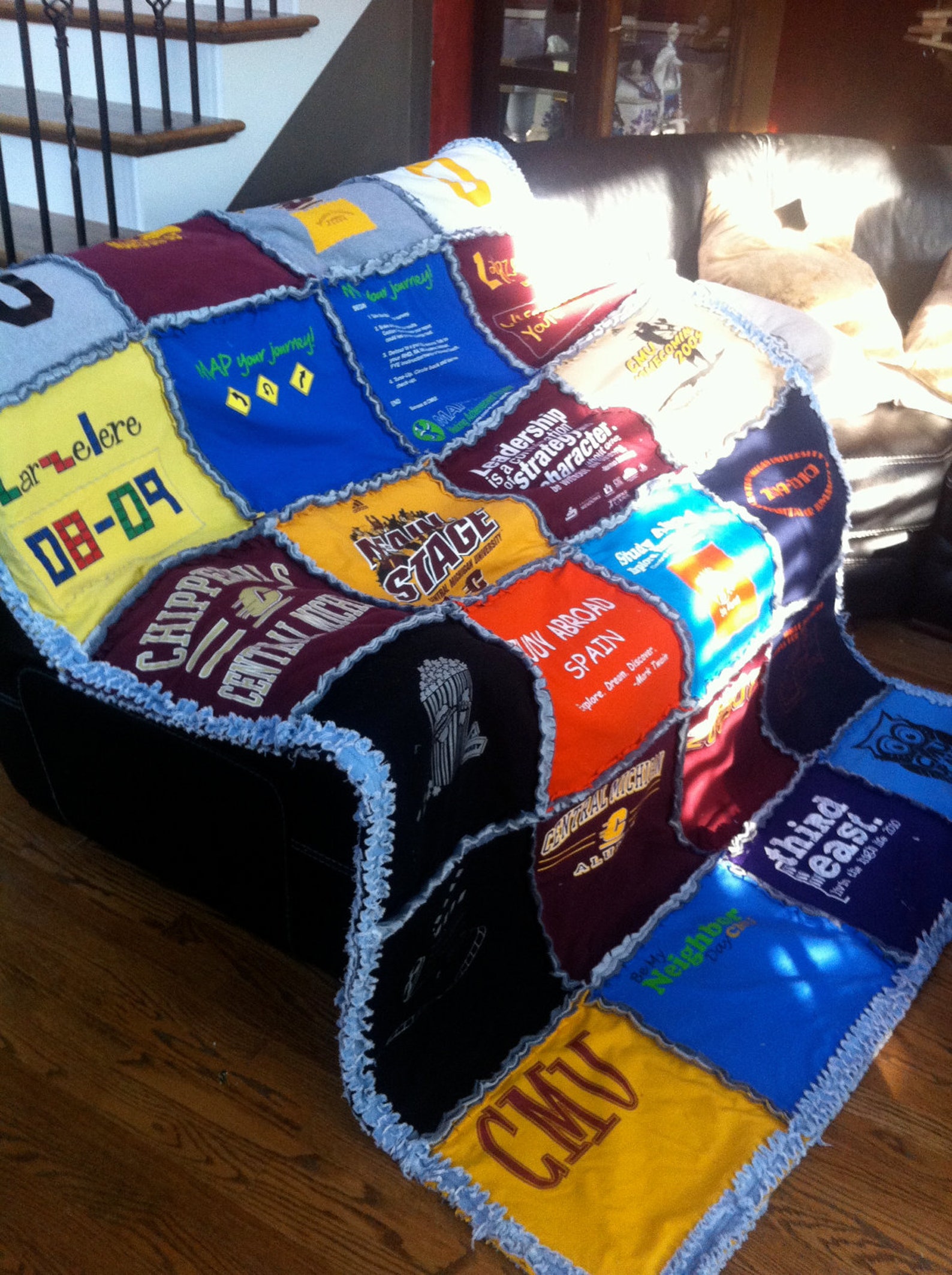 CUSTOM HANDMADE RAGGED TShirt Blanket TShirt Quilt Etsy