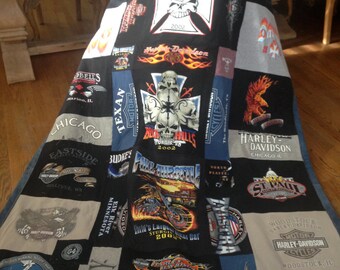 Custom Made  Biker T-Shirt Blanket