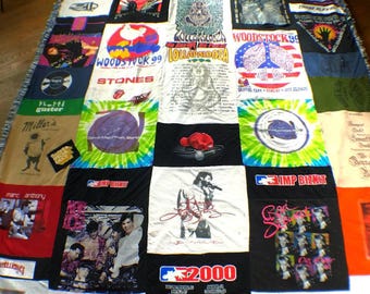 Concert T-Shirt Memory Blanket, King Size Quilt (96x128)