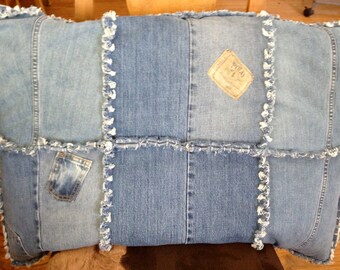 Dog Bed, Large Denim Dog bed, Recycled Denim Dog Bed,