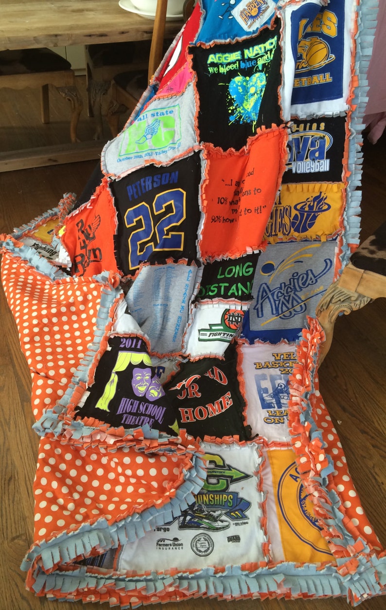 CUSTOM HANDMADE RAGGED Tshirt Blanket Tshirt Quilt Etsy