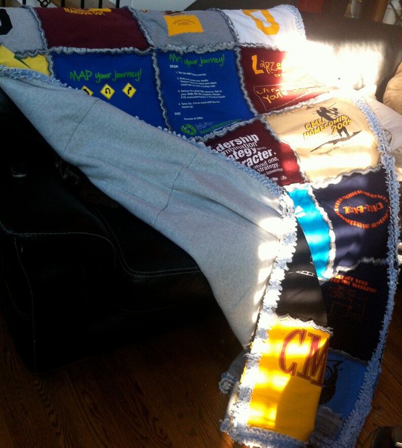 CUSTOM HANDMADE RAGGED Tshirt Blanket Tshirt Quilt Etsy