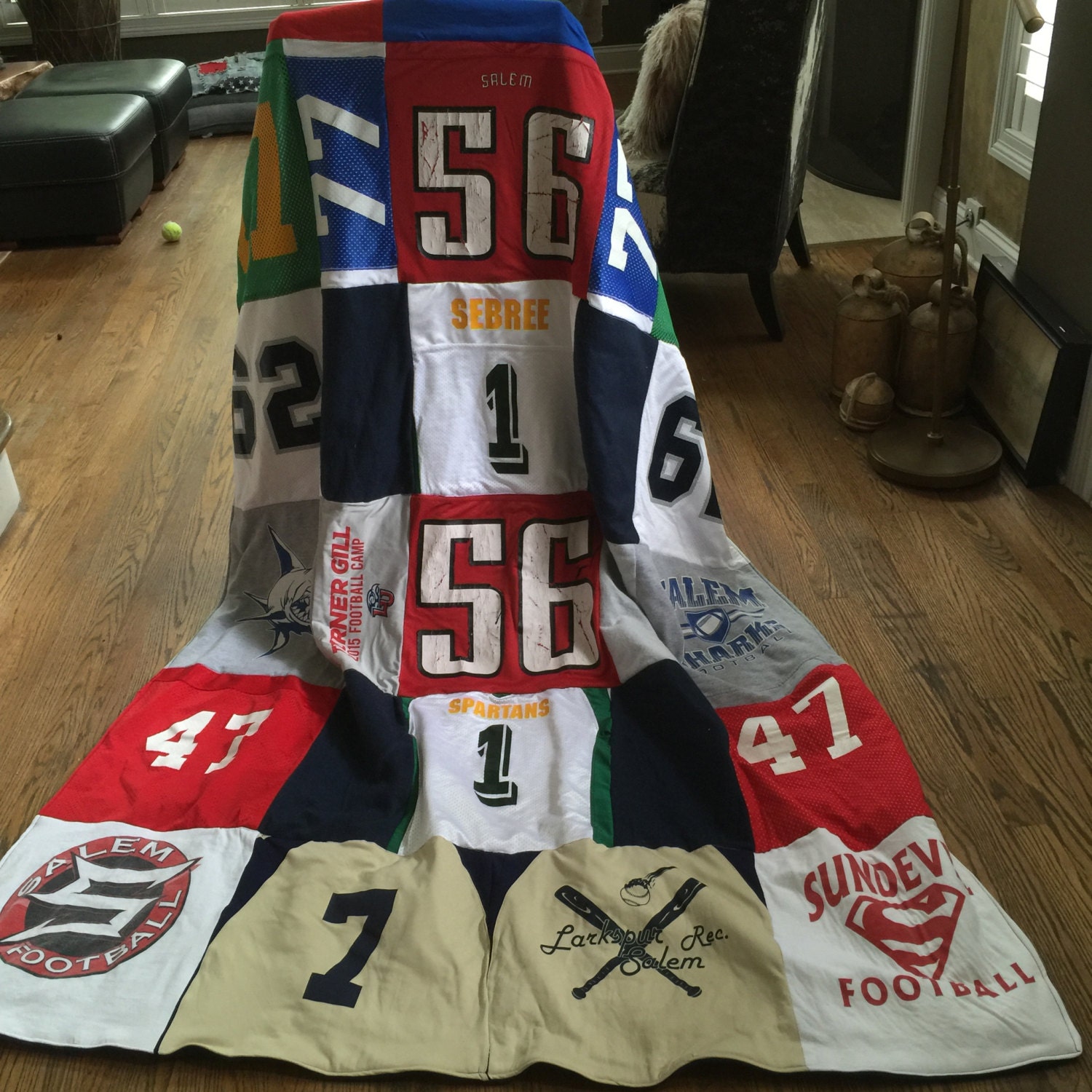 TShirt Blanket Handmade Custom Ragged TShirts Sport Etsy