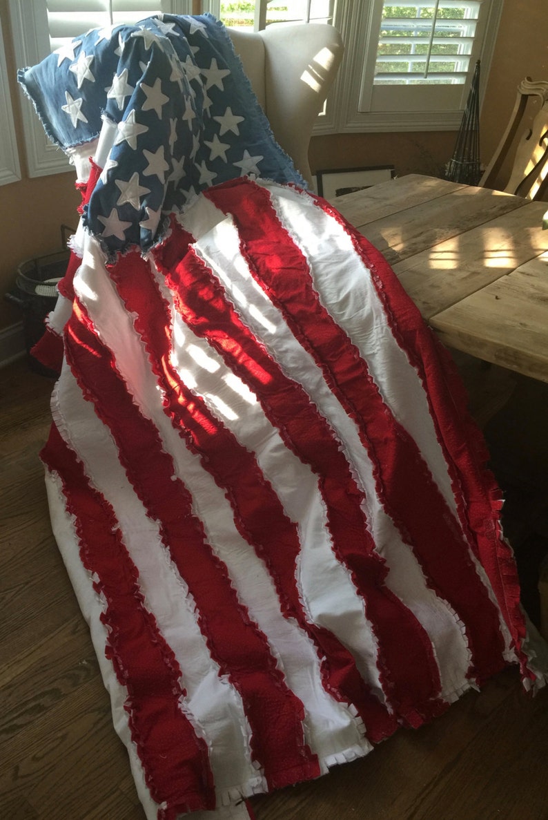 American Flag Blanketchicago Flag Blanket American Flag | Etsy
