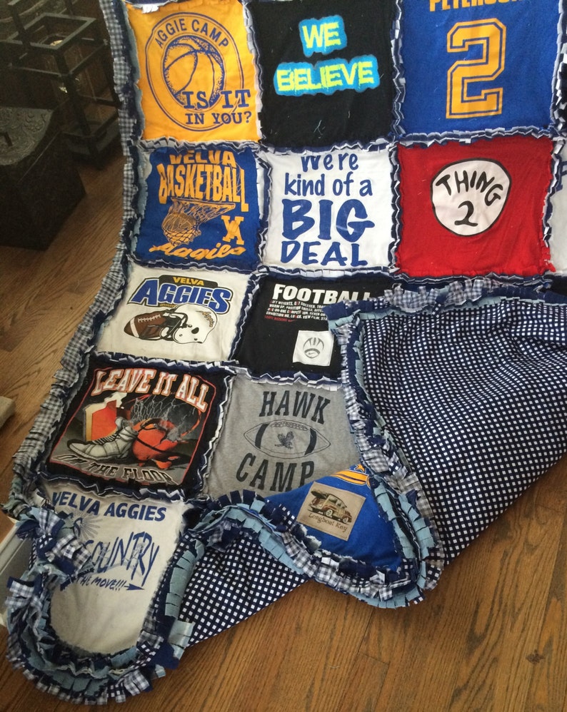 CUSTOM HANDMADE RAGGED Tshirt Blanket Tshirt Quilt Etsy