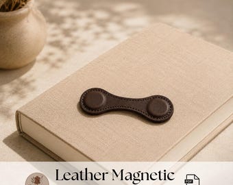 Leather Bookmark - Magnetic Bookmark Pattern, Handmade Leather Bookmark, Bookmark Magnetic, Custom Leather Bookmark