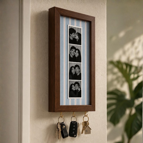 Personalized Key Holder Photobooth Strip Frame, Custom Fine Art Picture