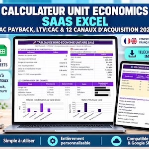 SaaS Unit Economics Calculator Excel | CAC Payback Period, LTV:CAC by Channel