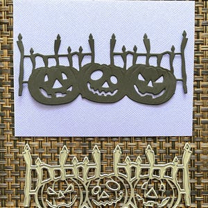 HALLOWEEN FENCE /Pumpkins-  Metal Die  - Halloween Cutting Die