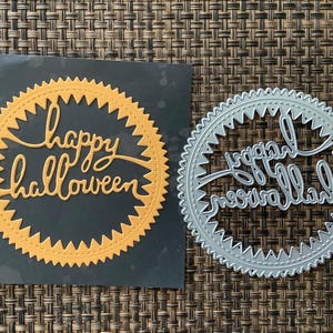 Happy Halloween Metal Sentiment Circle Die - Halloween Cutting Die