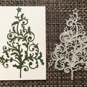SWIRLY CHRISTMAS TREE Metal Die - Large - Christmas Cutting Die