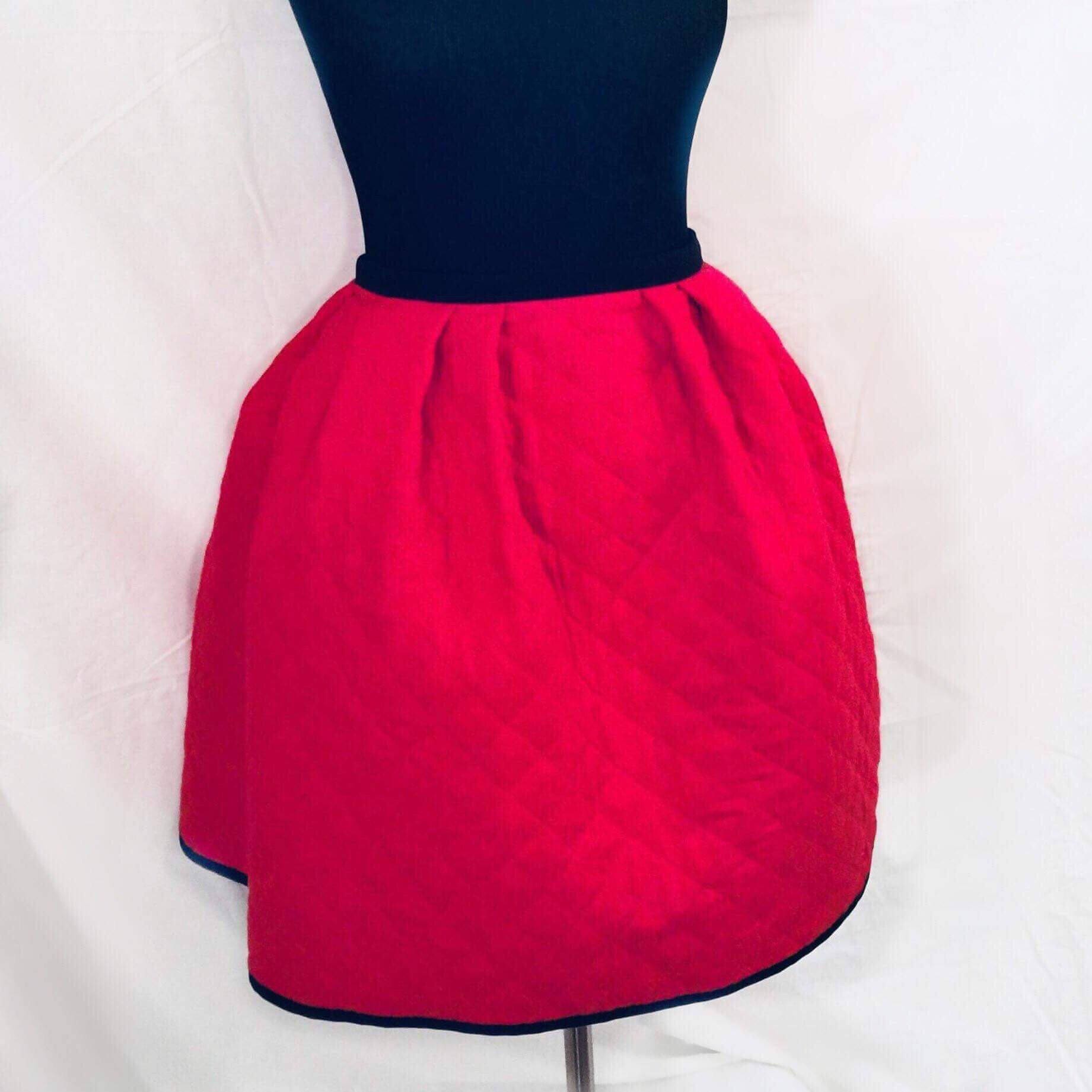 19th Hand Quilted Petticoat Skirt Red