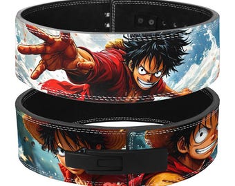 Cinturón levantamiento con cierre palanca (estilo anime), Soporte artesanal de 10 mm para powerlifting y gimnasio (diseño de una sola pieza)