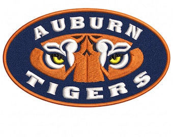 Tiger Eyes Oval Sports Patch Embroidery Design – Athletic Mascot Crest File for Left Chest & Cap EMB, PES, DST ( Digital files)