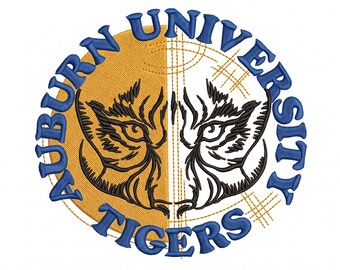Tiger Mascot University Seal Embroidery Design – Sports Crest File (Digital Download)