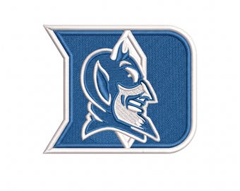 Blue Devil Mascot Monogram Embroidery Design – Sports Varsity 'D' File for Left Chest & Cap EMB, PES, DST ( Digital Download )