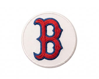 Motif de broderie vintage avec la lettre B – Écusson de baseball de Boston (Fichier numérique)