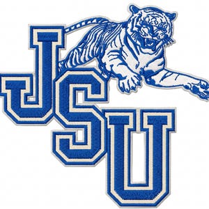 Tiger Mascot JSU Monogram Embroidery Design – Sports Letter Patch for Left Chest & Cap ( Digital Files )