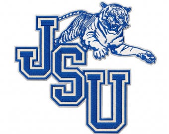 Tiger Mascot JSU Monogram Embroidery Design – Sports Letter Patch for Left Chest & Cap ( Digital Files )