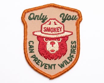 Vintage Forest Ranger Bear Shield Embroidery Design – Wildfire Prevention Patch File (Digital Download)