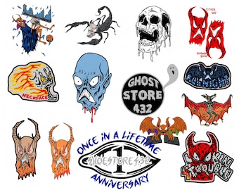 Streetwear Graffiti Vector Bundle, Edgy Skull and Demon Dark Fantasy Art, Alternative Skater T-Shirt Digital Files Instant Download