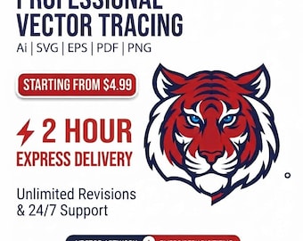 Custom Vector Tracing Service – Convert Image Logo to Vector Ai Svg Eps Pdf Png | Fast Express Image Vectorizing Service