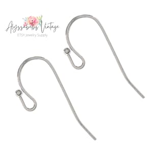 Silver French Ear Wires with Ball, Ear Hooks with Ball in Sterling Silver Plate 22 Gauge Wire - 12