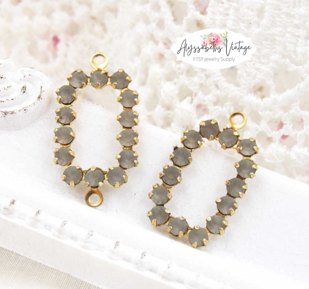 Geometric Frosted Black Diamond Rhinestone Rectangle Drops or ...