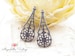 Antiqued Silver Ox Victorian Lacey Floral Filigree Teardrop Dangle Drop Connector - 4 