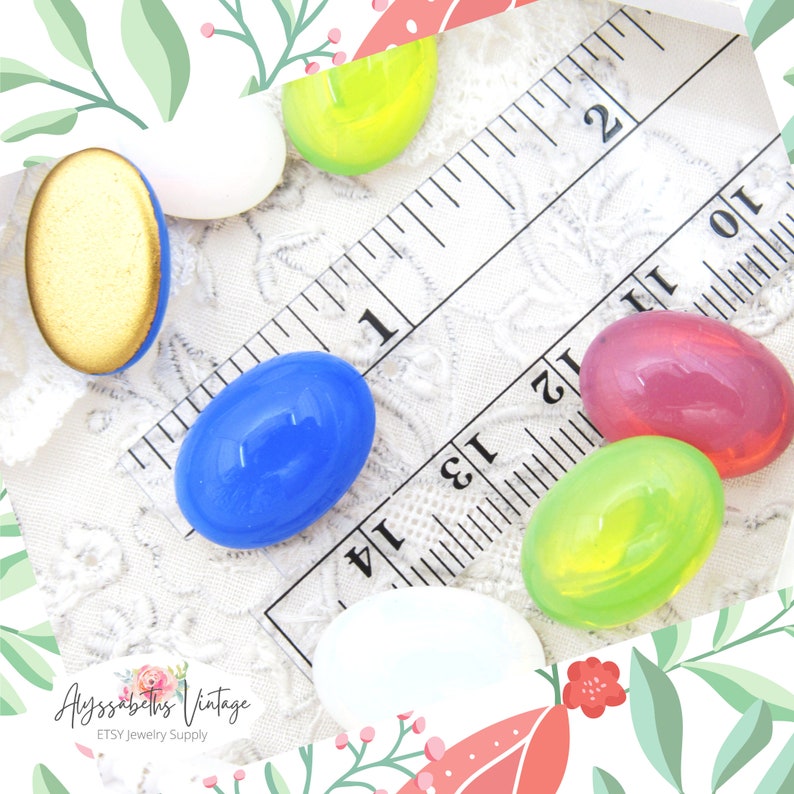 18x13 Blue Opal Glass Oval Cabochons, High Quality Czech Glass Smooth Top Milky Sapphire Flat Back Stones Jewels - 2 image 3