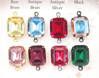 Vintage Austrian Dark Smoked Topaz 12x10mm Octagon Faceted