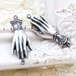 Antik silver viktoriansk handskeförbindelse, edvardianska silveroxe 2-öglelänksdetaljer 28 x 10 mm - 4