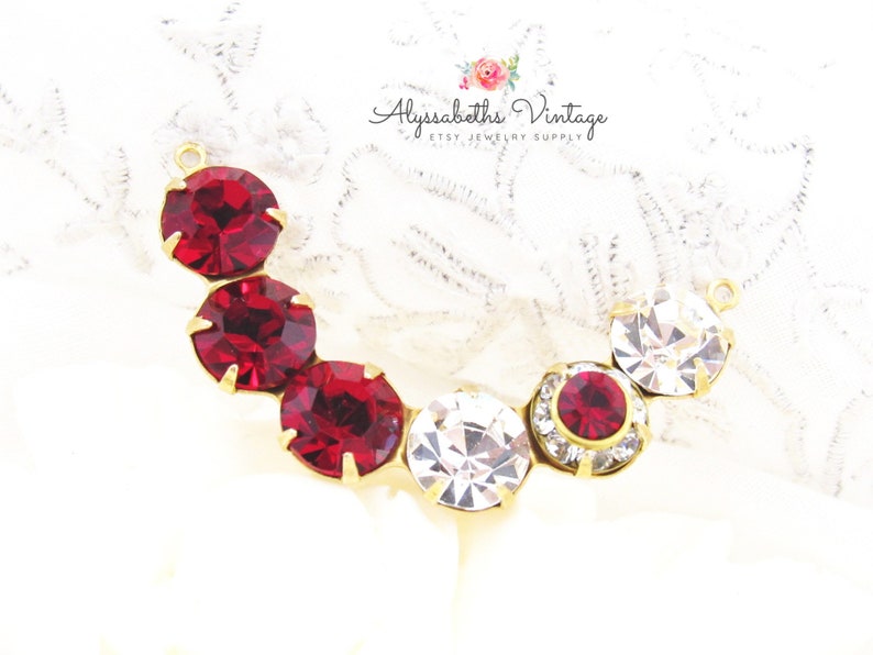 Swarovski Crystal Christmas Pendant with Siam Red & Clear image 0