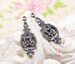 Ornate Antiqued Silver Ox Victorian Filigree Drops Earring Dangles -4 