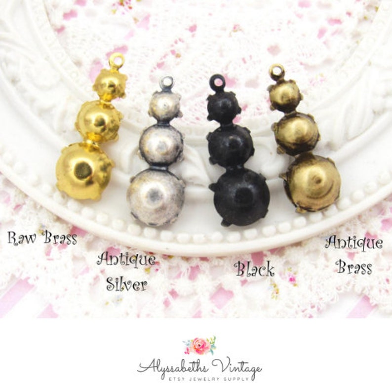 Austrian Matte Purple Lilac /& Peony Pink with White Alabaster Triple Teardrop Rhinestone Drops 23mm Setting Finish Choice 2