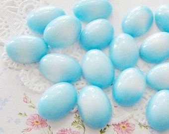 12 Cabochons Ronds En Verre à Facettes Bleu Saphir Imitation - Diamètre 14 Mm, Ancien Stock Neuf