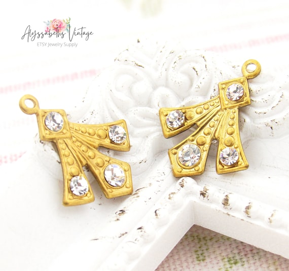 Boucles D'oreilles Strass Cristal Jaune Clair Sur Métal Doré - Sans Nickel, Neuves Avec étiquettes
