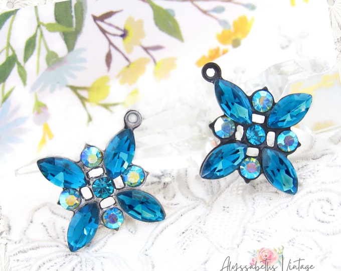 Preciosa Crystal Flat Back Blue Zircon AB and Blue Zircon